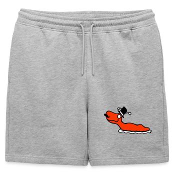 M. Escargot Sir Cylindre Monocle Riche Riche - Short de survêtement homme premium - gris chiné - Devant - AI Model Male 178 light (178cm)