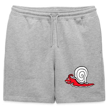 Escargot Fast Crawl Drôle Dessin animé Frénésie - Short de survêtement homme premium - gris chiné - Devant - AI Model Male 178 light (178cm)