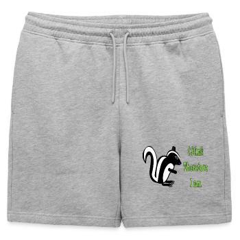 Humorous Skunk Philosophy Quote Design - Mens' Premium Organic Sweatshorts - heather grey - Front - AI Model Male 178 light (178cm)