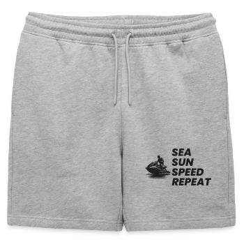 Pilote de jet ski Sea Sun Speed Repeat - Short de survêtement homme premium - gris chiné - Devant - AI Model Male 178 light (178cm)