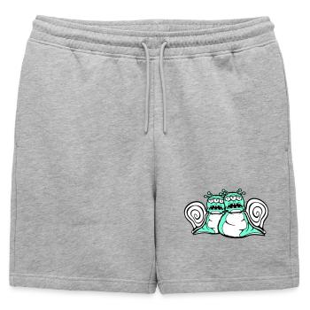2 escargots monstres extraterrestres Halloween extraterrestres - Short de survêtement homme premium - gris chiné - Devant - AI Model Male 178 light (178cm)