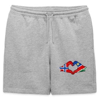 Cœur du drapeau de la Norvège-Namibie - Short de survêtement homme premium - gris chiné - Devant - AI Model Male 178 light (178cm)