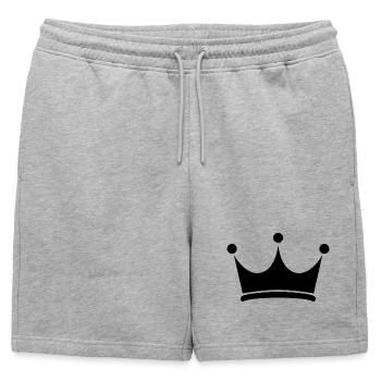 The Crown - Mens' Premium Organic Sweatshorts - heather grey - Front - AI Model Male 178 light (178cm)