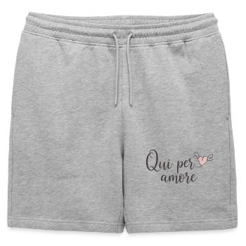 Ici pour l’amour - Short de survêtement homme premium - gris chiné - Devant - AI Model Male 178 light (178cm)