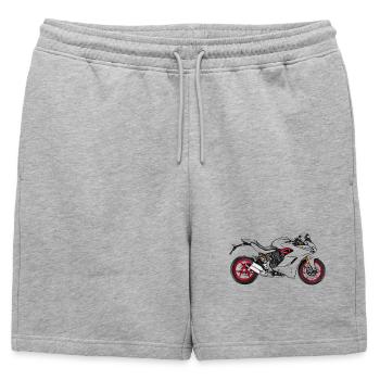 motorcycle - Mens' Premium Organic Sweatshorts - heather grey - Front - AI Model Male 178 light (178cm)