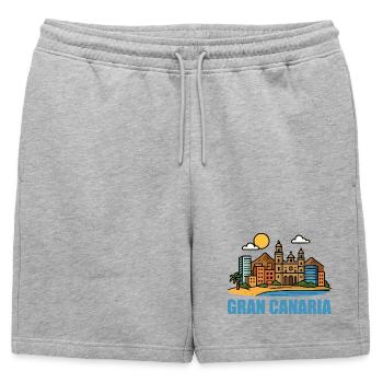 Paysage urbain coloré de Gran Canaria - Short de survêtement homme premium - gris chiné - Devant - AI Model Male 178 light (178cm)
