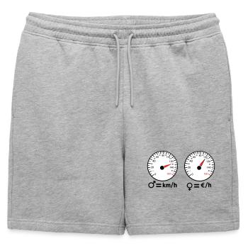 Vitesse Sportive  et dépensive - Short de survêtement homme premium - gris chiné - Devant - AI Model Male 178 light (178cm)
