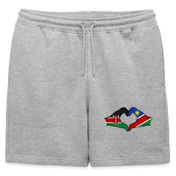 Kenya Namibie drapeau mains coeur - Short de survêtement homme premium - gris chiné - Devant - AI Model Male 178 light (178cm)