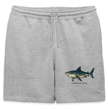 Dessin de requin tigre Galeocerdo cuvier - Short de survêtement homme premium - gris chiné - Devant - AI Model Male 178 light (178cm)