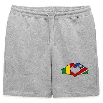 Drapeau du Mali Nairobi Mains Cœur - Short de survêtement homme premium - gris chiné - Devant - AI Model Male 178 light (178cm)