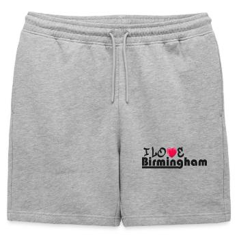 Love Birmingham Heart Design graphique - Short de survêtement homme premium - gris chiné - Devant - AI Model Male 178 light (178cm)