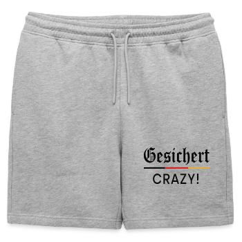 Faces Crazy - Mens' Premium Organic Sweatshorts - heather grey - Front - AI Model Male 178 light (178cm)