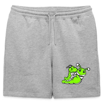 2 amis chevauchant une chenille père mère enfant papa maman - Short de survêtement homme premium - gris chiné - Devant - AI Model Male 178 light (178cm)