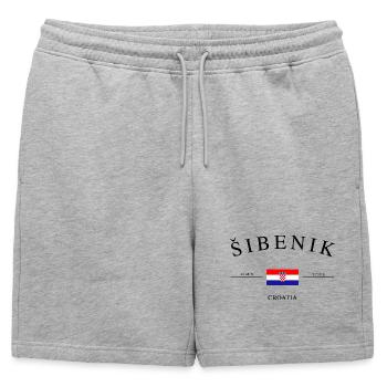 Šibenik Croatie – Souvenirs et cadeaux de vacances - Short de survêtement homme premium - gris chiné - Devant - AI Model Male 178 light (178cm)