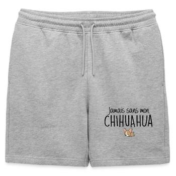 Chihuahua Humour Mignon Phrase drôle - Short de survêtement homme premium - gris chiné - Devant - AI Model Male 178 light (178cm)