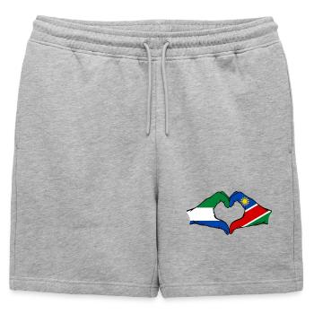 Drapeau de la Sierra Leone Namibie Mains Cœur - Short de survêtement homme premium - gris chiné - Devant - AI Model Male 178 light (178cm)