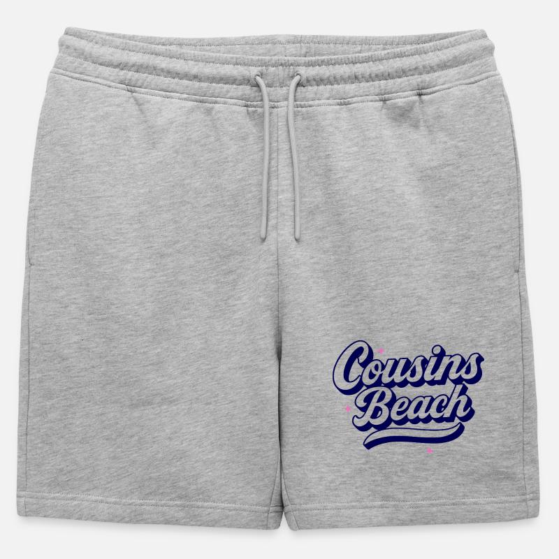 Cousins Beach – Retro Script Design - Männer Premium Organic Sweatshorts - Grau meliert