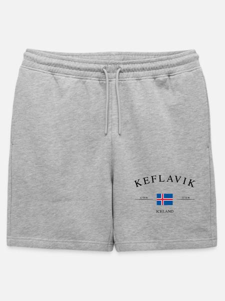Keflavík Island – Urlaub Souvenir & Geschenk - Männer Premium Organic Sweatshorts - Grau meliert