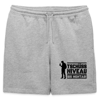 Bye bye level until Monday - Mens' Premium Organic Sweatshorts - heather grey - Front - AI Model Male 178 light (178cm)