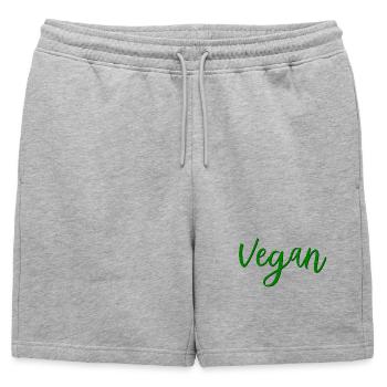 Végétalien - Veganerin - Veganer - Short de survêtement homme premium - gris chiné - Devant - AI Model Male 178 light (178cm)