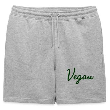 Végétalien - Veganerin - Veganer - Short de survêtement homme premium - gris chiné - Devant - AI Model Male 178 light (178cm)