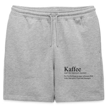 Café - Une marmite d’espoir... - Short de survêtement homme premium - gris chiné - Devant - AI Model Male 178 light (178cm)