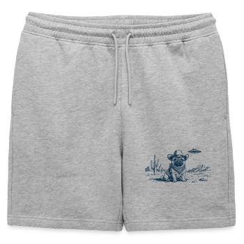 Carlin cow-boy - Short de survêtement homme premium - gris chiné - Devant - AI Model Male 178 light (178cm)