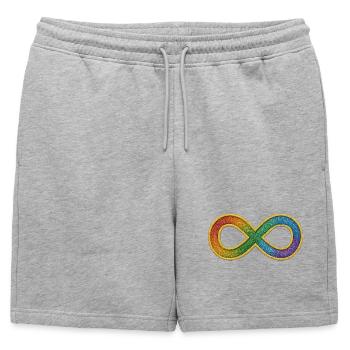 Symbole de l’infini arc-en-ciel pour la diversité - Short de survêtement homme premium - gris chiné - Devant - AI Model Male 178 light (178cm)
