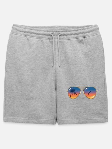 Sunglasses Sunset Palm - Mens' Premium Organic Sweatshorts - heather grey