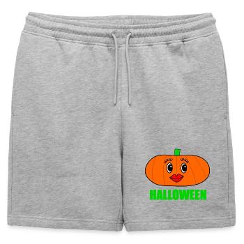 HALLOWEEN. CITROUILLE. CITROUILLE HALLOWEEN - Short de survêtement homme premium - gris chiné - Devant - AI Model Male 178 light (178cm)