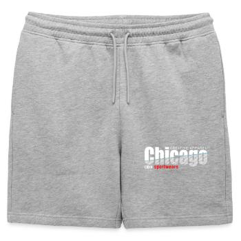 Design sport dynamique avec netteté moderne - Short de survêtement homme premium - gris chiné - Devant - AI Model Male 178 light (178cm)