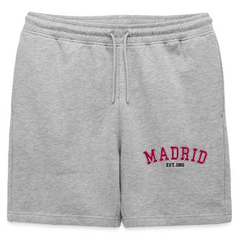 Madrid_Est_1985 - Short de survêtement homme premium - gris chiné - Devant - AI Model Male 178 light (178cm)