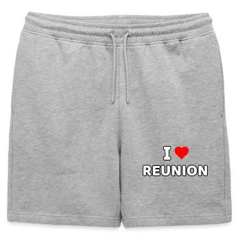 I Love La Reunion - Short de survêtement homme premium - gris chiné - Devant - AI Model Male 178 light (178cm)