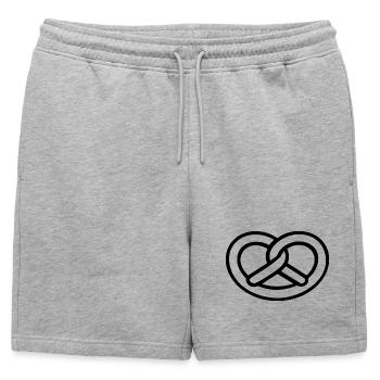 Motif de bretzels minimalistes - Short de survêtement homme premium - gris chiné - Devant - AI Model Male 178 light (178cm)