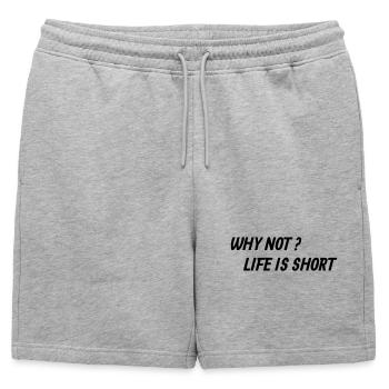 Life is too short! - Mens' Premium Organic Sweatshorts - heather grey - Front - AI Model Male 178 light (178cm)