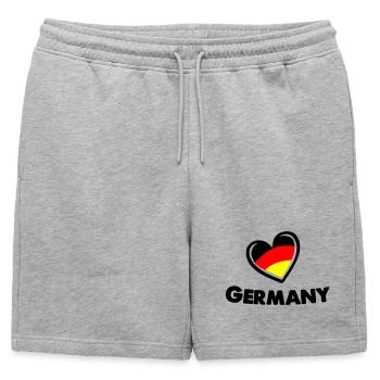 deutschland_herz_germany - Mens' Premium Organic Sweatshorts - heather grey - Front - AI Model Male 178 light (178cm)