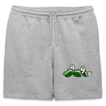 3 turtles back tipped over lying sad - Mens' Premium Organic Sweatshorts - heather grey - Front - AI Model Male 178 light (178cm)