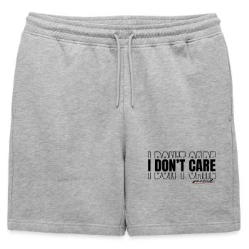 I don't care-period. - Mens' Premium Organic Sweatshorts - heather grey - Front - AI Model Male 178 light (178cm)