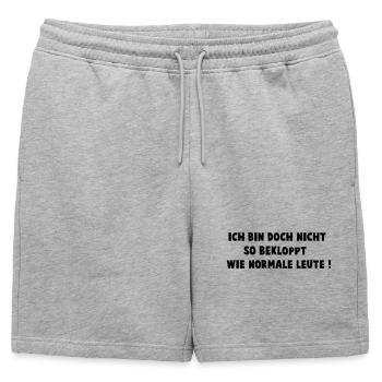 Bekloppt wie Normale - Männer Premium Organic Sweatshorts - Grau meliert - Vorne - AI Model Male 178 light (178cm)