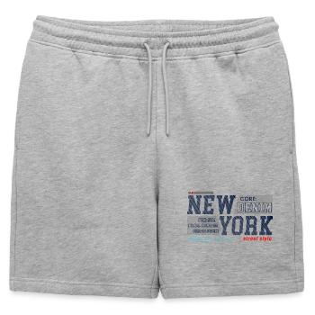 New York Street Style Denim Design - Mens' Premium Organic Sweatshorts - heather grey - Front - AI Model Male 178 light (178cm)
