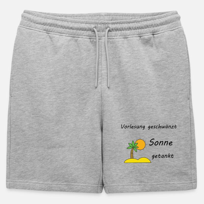 Unispruch "Sonne getankt" Geschenk, Studenten - Männer Premium Organic Sweatshorts - Grau meliert