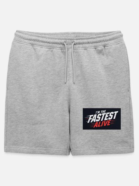Im the fastest man alive - Mens' Premium Organic Sweatshorts - heather grey