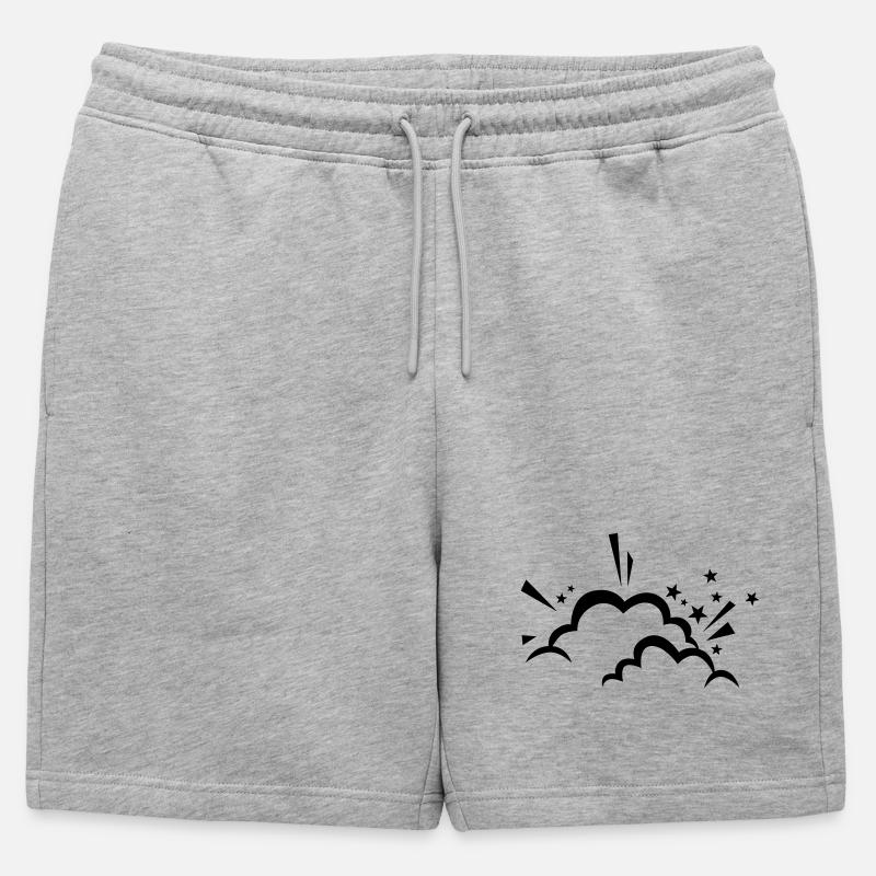 Comic cloud after explosion - Mens' Premium Organic Sweatshorts - heather grey