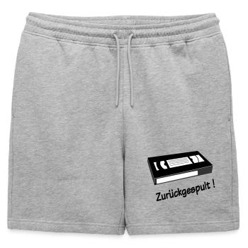 Rembobiné - Short de survêtement homme premium - gris chiné - Devant - AI Model Male 178 light (178cm)