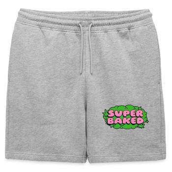 Super Baked Neon Pop - Mens' Premium Organic Sweatshorts - heather grey - Front - AI Model Male 178 light (178cm)