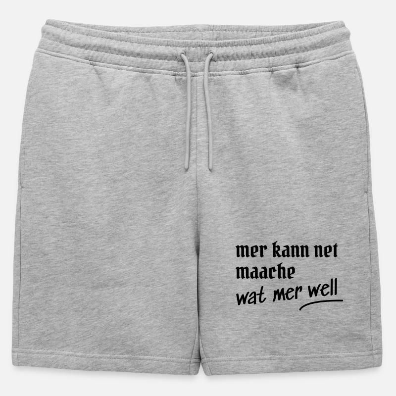 Kölsche Spruch Design Geschenk - Männer Premium Organic Sweatshorts - Grau meliert