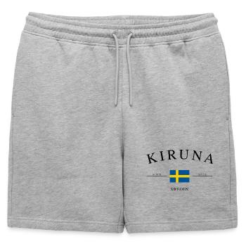 Kiruna, Suède – Souvenir et cadeau de Noël - Short de survêtement homme premium - gris chiné - Devant - AI Model Male 178 light (178cm)