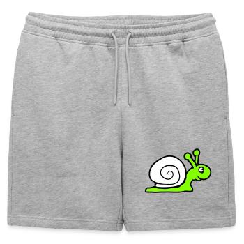 coquille d’escargot mignon mignon heureux cool - Short de survêtement homme premium - gris chiné - Devant - AI Model Male 178 light (178cm)