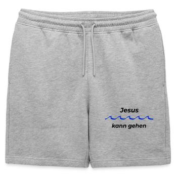 Jesus kann gehen - Männer Premium Organic Sweatshorts - Grau meliert - Vorne - AI Model Male 178 light (178cm)