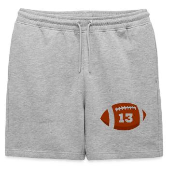Numéro 13 rugby - 13e anniversaire rugby - Short de survêtement homme premium - gris chiné - Devant - AI Model Male 178 light (178cm)